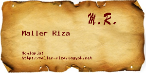 Maller Riza névjegykártya